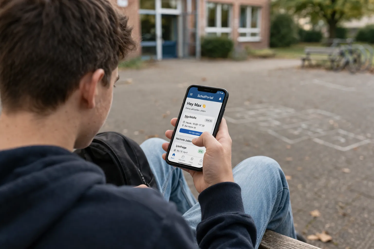 Schüler:innen entdecken die Jobbi-App im Schulalltag