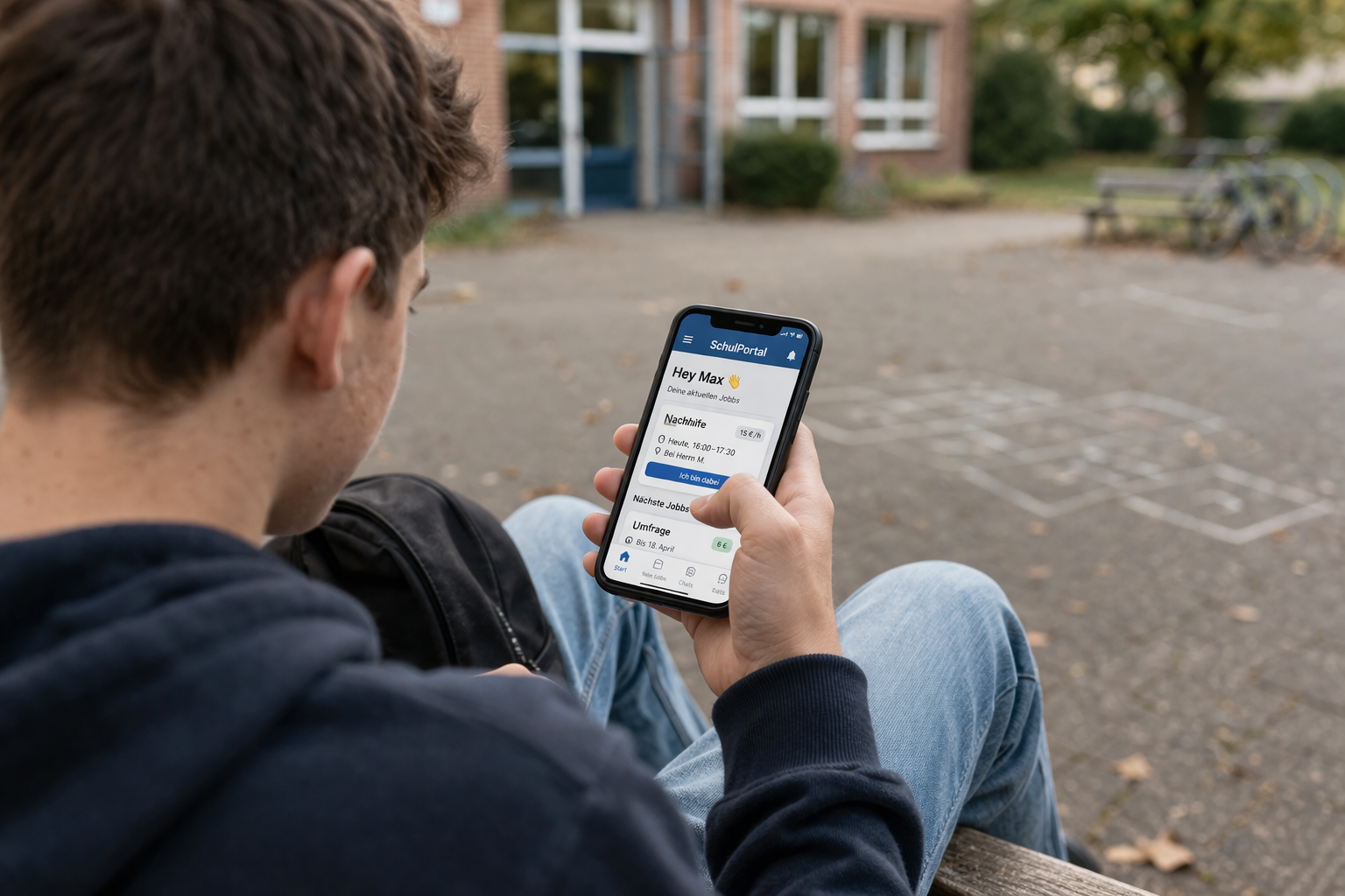 Schüler:innen entdecken die Jobbi-App im Schulalltag
